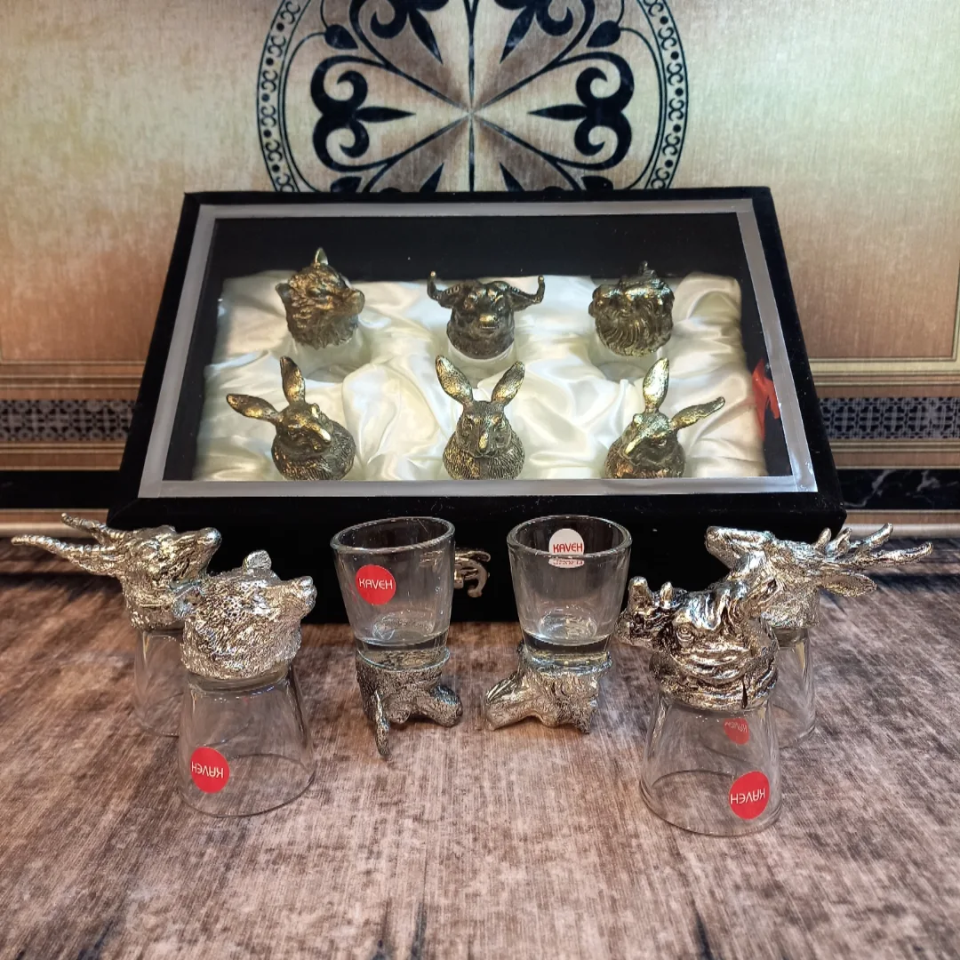 شات سر حیوانات شیشه و سرب  ۶ تایی